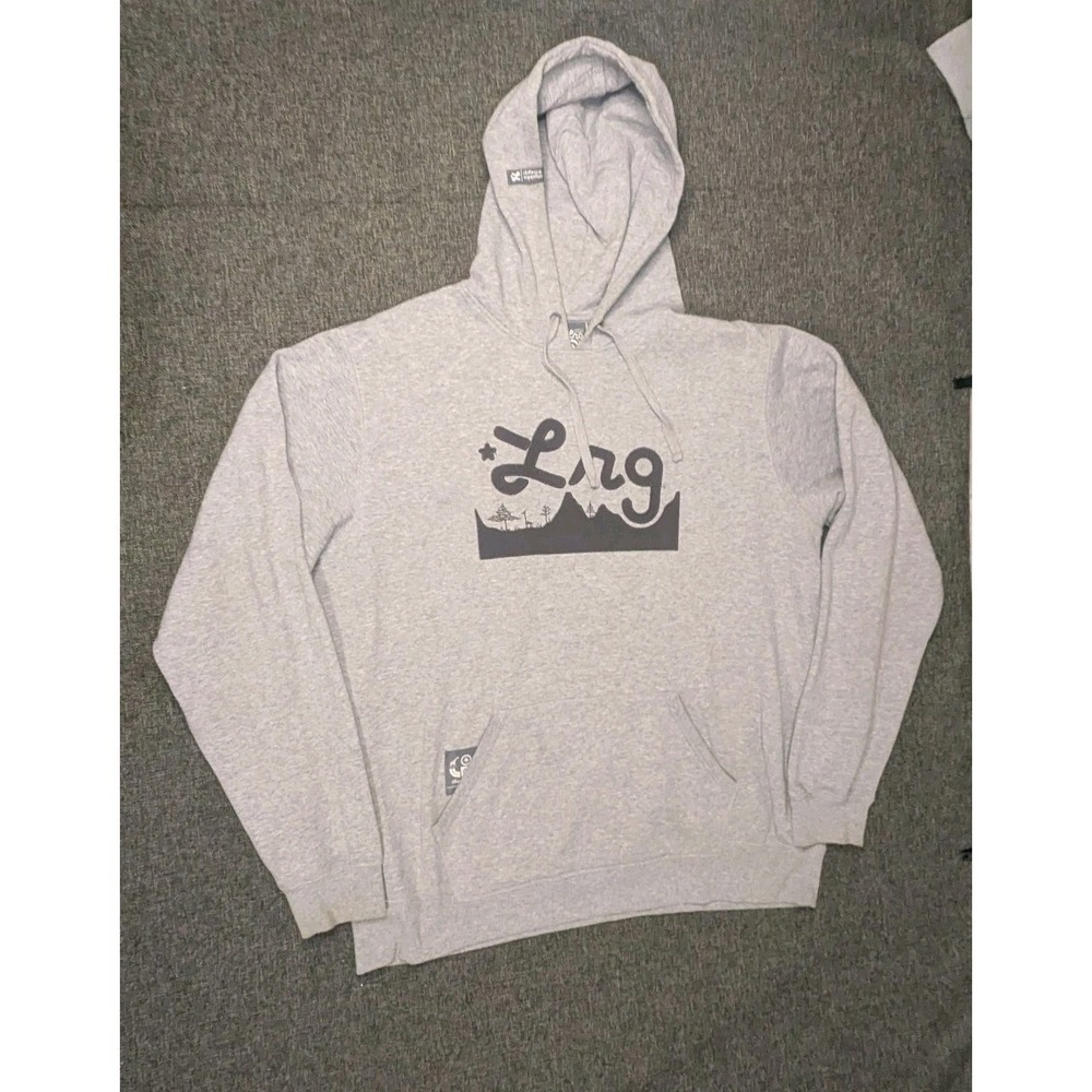 Lifted Research Group LRG Men Gray Hoodie Pullover Sweatshirt Size 3XL Fleece
